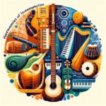Harmonies of Invention: India’s Musical Treasures is a web page that showcases various Indian musical instruments, such as veena, sarod, sitar, mridangam, tabla, ghatam, shehnai, and algoze.